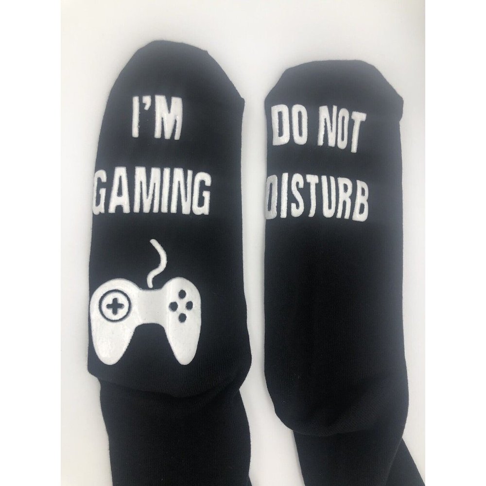 Do Not Disturb I'M Gaming Socks 1 Pair Gaming Novelty Gift One Size New Black
